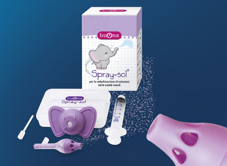Buona Spray-sol, dụng cụ xịt xông mũi, rửa mũi cho trẻ sơ sinh và