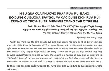 Hiệu quả Nebial 3% và Spray-sol nghiên cứu BV Nhi TW