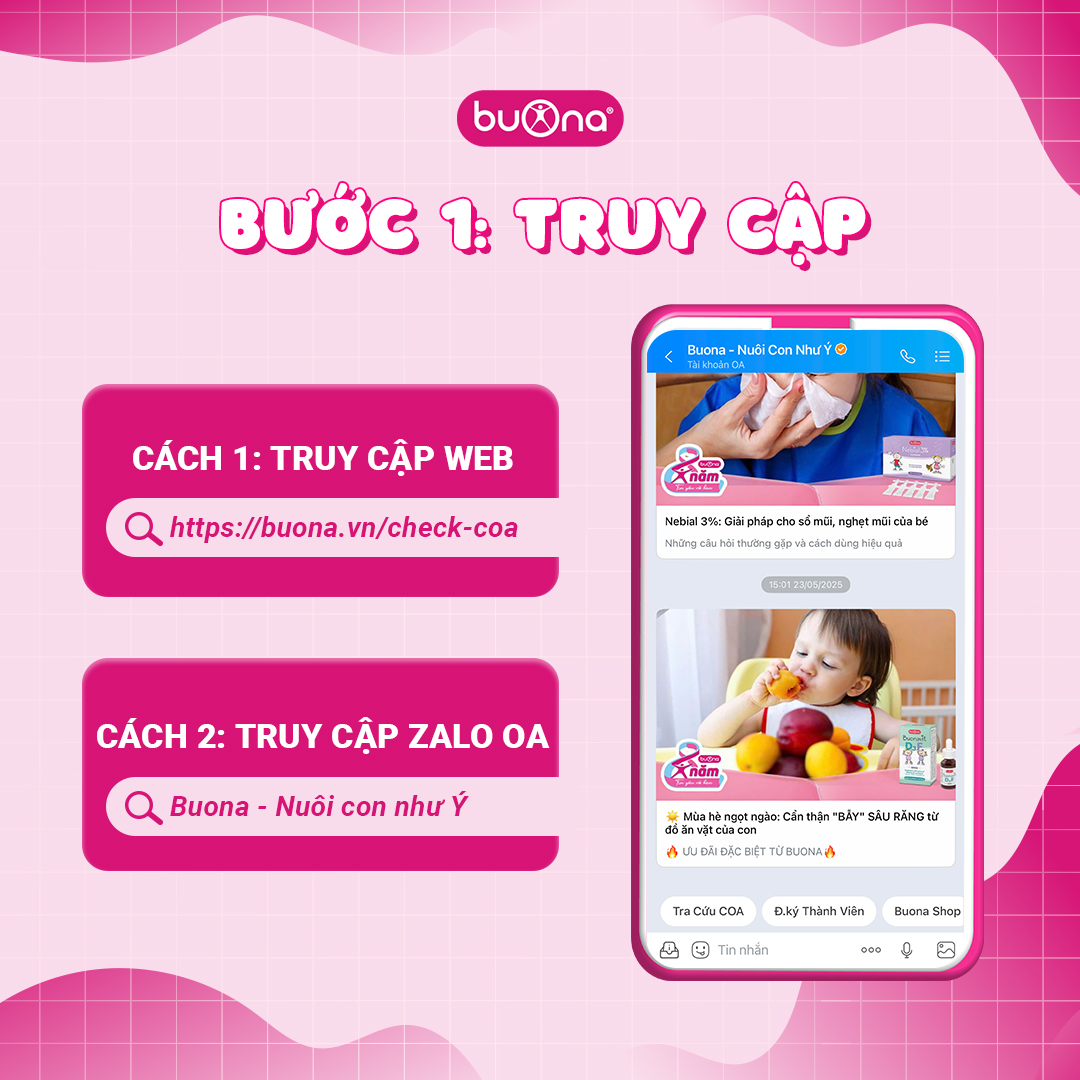 Cách kiểm tra sản phẩm Buona thật giả